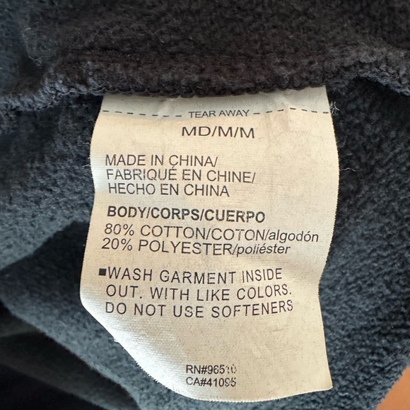 Under Armour Loose Fit Black Fleece Zip-Up Hoodie Cotton - Medium - Oversized - Picture 5 of 6